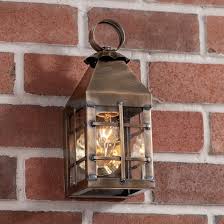 Small Barn Outdoor Wall Light In Solid Weathered Brass 1 Light