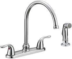 Best kitchen faucets comparison & rating. Ez Flo 10201 2 Handle Kitchen Faucet With Pull Out Side Sprayer Chrome 4 Hole Installation Kitchen Sink Faucets Amazon Com
