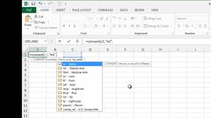 How To Convert Measurements In Microsoft Excel