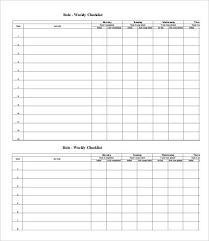 Weekly Checklist Template 9 Free Word Pdf Documents