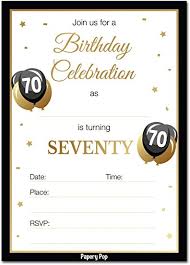 Amazon Com 70th Birthday Invitations With Envelopes 30 Count 70