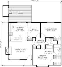 Ranch House Plan With 3 Bedrooms And 2
