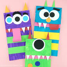 paper bag monster puppets i heart