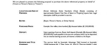 letter of intent to purchase commercial