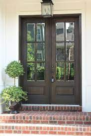 double wood doors with beveled glass