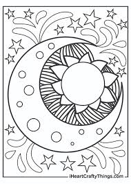 This sun and moon coloring page shows the sun with two kinds of rays. Sun And Moon Coloring Pages Updated 2021