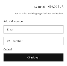 capture vat numbers on the cart page