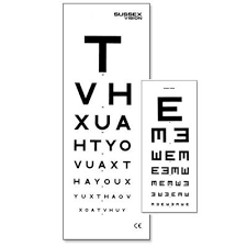 6 Metre Eye Test Type With Patient Hand Card