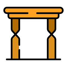 High Picnic Table Icon Outline Vector