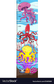 Height Measurement Chart With Sea Animals In