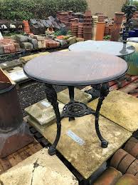 Round Garden Table With Metal Base A
