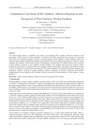 pdf a qualitative case study of efl students affective reactions pdf a qualitative case study of efl students affective reactions to and perceptions of their teachers written feedback