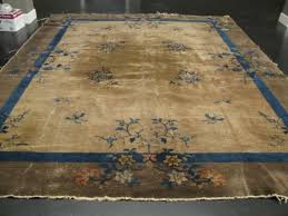 gold art deco antique chinese rug wool