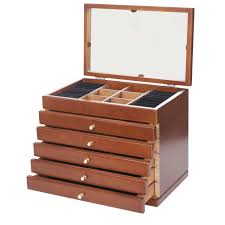 Check spelling or type a new query. Wooden Large Jewellery Box Brown Storage Case 5 Levels W Mirror