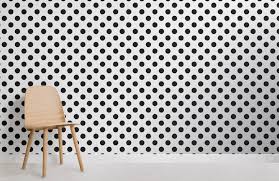 black polka dots wallpaper mural hovia