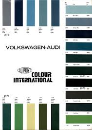 1970 Volkswagen And Audi Paint Charts And Color Codes