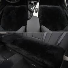 Black Car Chair Sheepskin Wool Seat