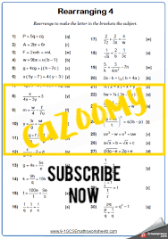 Rearranging Formulae Worksheets