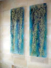 Fused Glass Wall Art Blue Rainforest