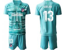 Customize jersey atletico madrid 2019/20 with your name and number. 2019 20 Atletico Madrid 13 Oblak Lake Blue Goalkeeper Jersey