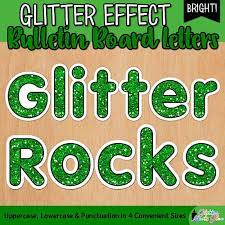 Green Glitter Bulletin Board Letters