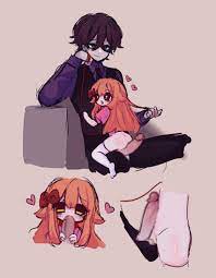 hiji (hijichan), elizabeth afton, william afton, five nights at  freddy's, absurdres, highres, 1boy, 1girl, age difference, ass, black  hair, blush, bottomless, censored, father and daughter, fellatio, hair  ribbon, incest, loli, long hair,