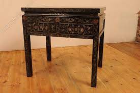 chinese black lacquer side table with