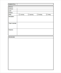blank lesson plan template 28 free