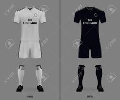 Create a custom real madrid jersey by adding a beloved player's name or number to your favorite real madrid shirt. Football Kit Real Madrid 2018 19 Shirt Template For Soccer Jersey Royalty Free Cliparts Vectors And Stock Illustration Image 110269866