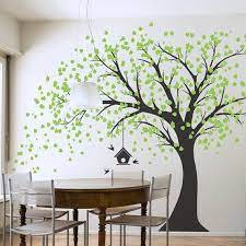 Windy Tree With Birdhouse Wall Decal