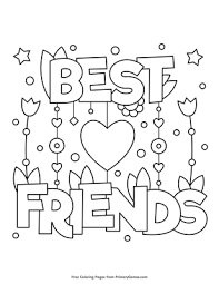 best friends coloring page free