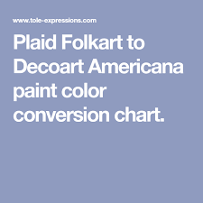 Plaid Folkart To Decoart Americana Paint Color Conversion