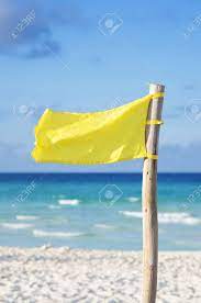 Beach Yellow Flag Warning Weather Wind At Cuban Turquoise Sea Stock Photo,  Picture And Royalty Free Image. Image 35103064.