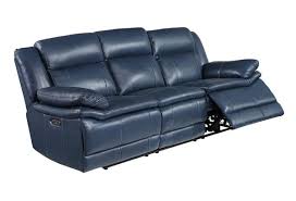 vista blue leather reclining sofa