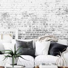 White Brick Wall Mural Removable