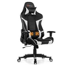 Find your perfect gaming chair with the features, style and colour that's shop online with free delivery australia wide. Goplus Massage White Gaming Chair Reclining Swivel Racing Office Chair With Lumbar Support Hw66185wh The Home Depot