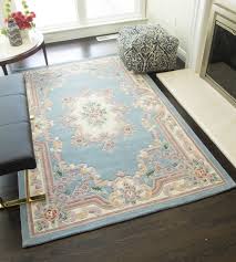 rugs america new aubusson light blue 6 round area rug