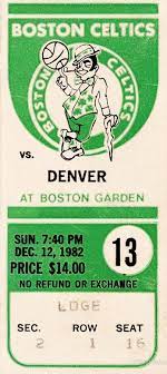 1982 boston celtics ticket stub art