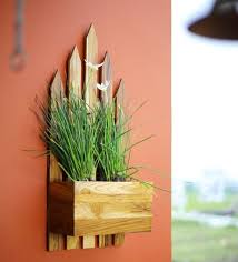 Buy Brown Wooden Wall Mounted Planter