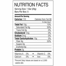 nutrition facts label at best in