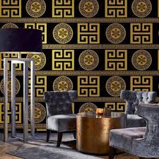 china versace gold striped wallpaper