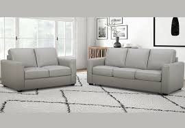 Grey Leather Sleeper Sofa