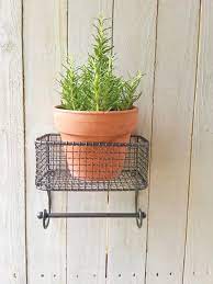 Wire Basket With Shelf And Towel Rack