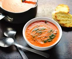 Roasted Red Pepper Tomato Soup with Basil Drizzle - Everyday ...