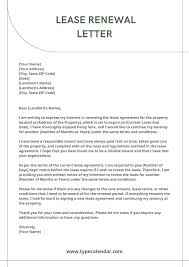 printable lease renewal letter template