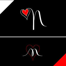 love letter n logo vector design
