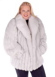 Blue Fox Fur Jacket Plus Size 29