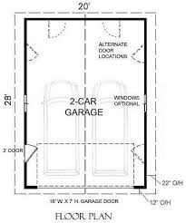 Basic 2 Car Garage Plan 560 1 20 X 28