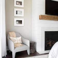 Shiplap Bedroom Fireplace Wall Design Ideas