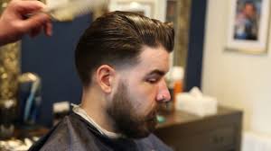 Taper fade complements long hair perfectly. Haircut Tutorial Slicked Back Taper Fade Men S Hairdressing Long Hair Youtube